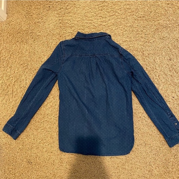 5/$25 Madewell Denim Polka-dot Button Down shirt - Picture 3 of 5